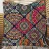 Different Colored Indian Patch Design Quilt Blanket