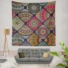 Different Colored Indian Patch Design Wall Tapestry