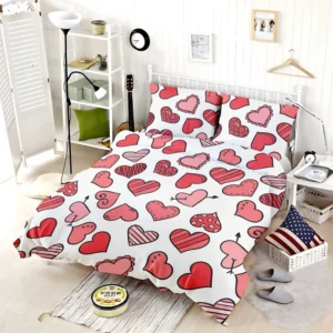 Different Styled Love Hearts Bedding Set