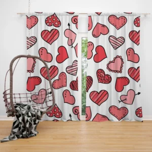 Different Styled Love Hearts Curtain