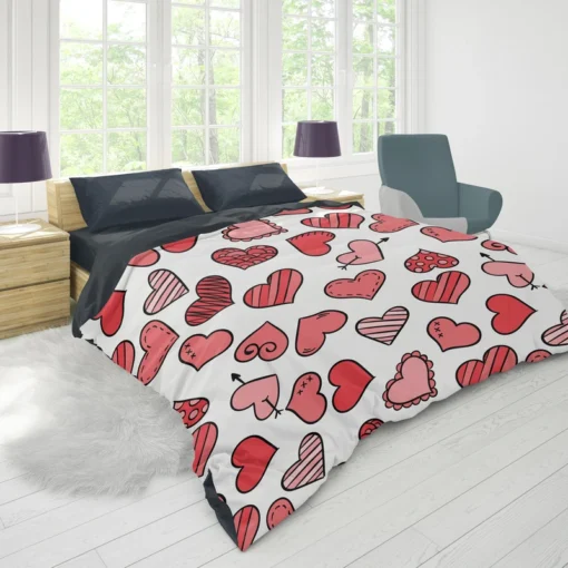 Different Styled Love Hearts Duvet Cover 1