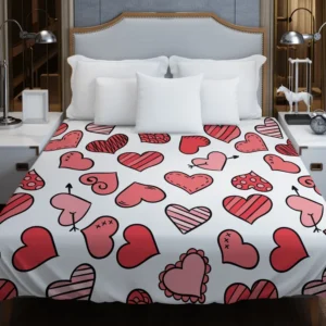 Different Styled Love Hearts Duvet Cover