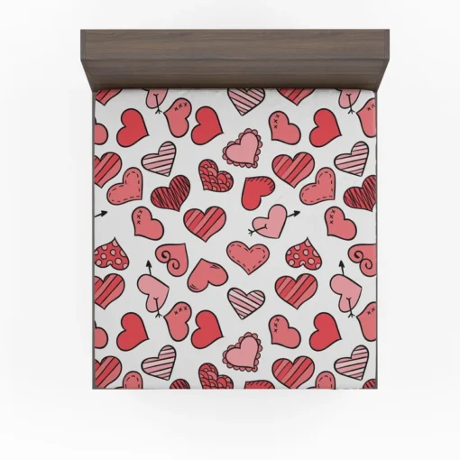 Different Styled Love Hearts Fitted Sheet