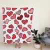 Different Styled Love Hearts Fleece Blanket