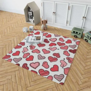 Different Styled Love Hearts Rug 1