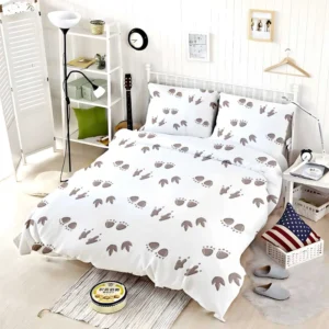 Dinosaur Footprint Paw Pattern Bedding Set