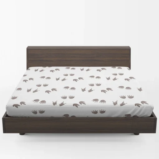 Dinosaur Footprint Paw Pattern Fitted Sheet 1