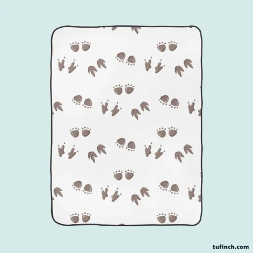 Dinosaur Footprint Paw Pattern Fleece Blanket 1