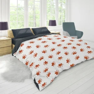 Dirty Animal Paw Prints Duvet Cover 1