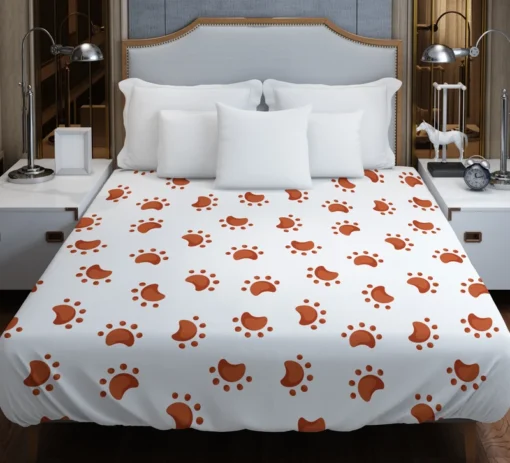 Dirty Animal Paw Prints Duvet Cover