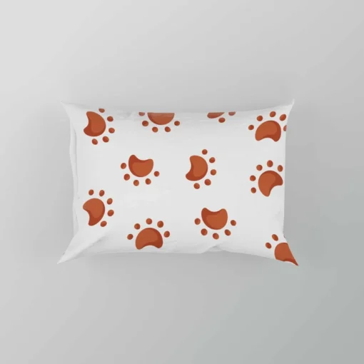 Dirty Animal Paw Prints Pillow Case