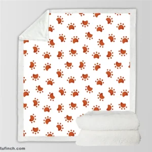 Dirty Animal Paw Prints Sherpa Fleece Blanket