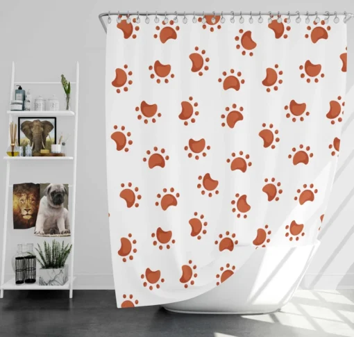 Dirty Animal Paw Prints Shower Curtain