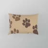 Dog Cat Paw Prints Brown Design Pillow Case