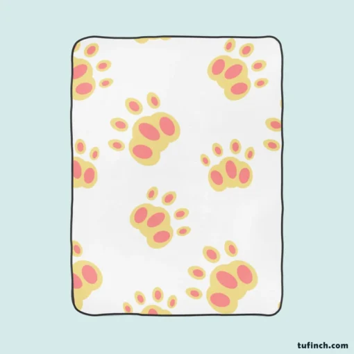 Dog Cute Paw Design Fleece Blanket 1