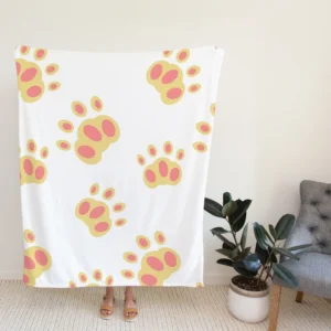 Dog Cute Paw Design Fleece Blanket