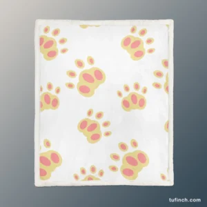 Dog Cute Paw Design Sherpa Fleece Blanket 1