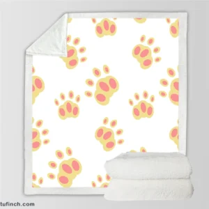 Dog Cute Paw Design Sherpa Fleece Blanket