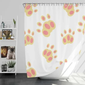 Dog Cute Paw Design Shower Curtain