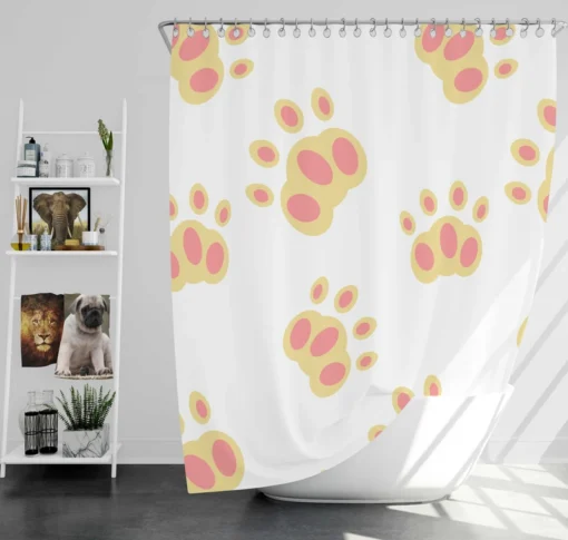 Dog Cute Paw Design Shower Curtain