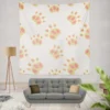 Dog Cute Paw Design Wall Tapestry