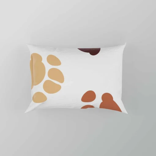 Dog Paw Brown White Print Pillow Case