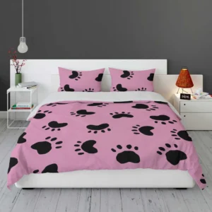 Dog Paw Print Cute Template Bedding Set 1