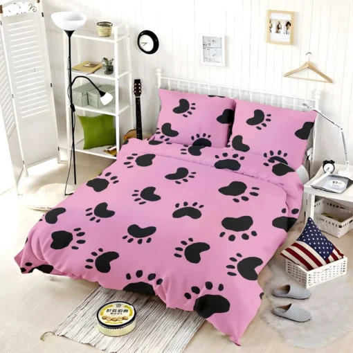 Dog Paw Print Cute Template Bedding Set