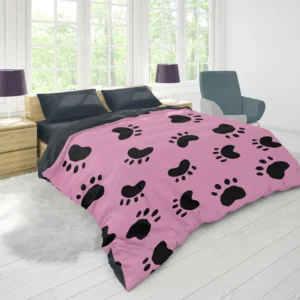 Dog Paw Print Cute Template Duvet Cover 1