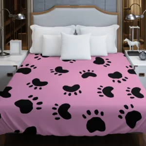 Dog Paw Print Cute Template Duvet Cover