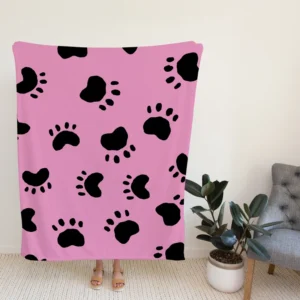 Dog Paw Print Cute Template Fleece Blanket