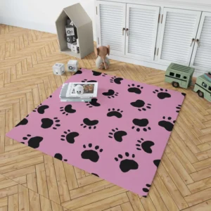 Dog Paw Print Cute Template Rug 1