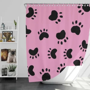 Dog Paw Print Cute Template Shower Curtain