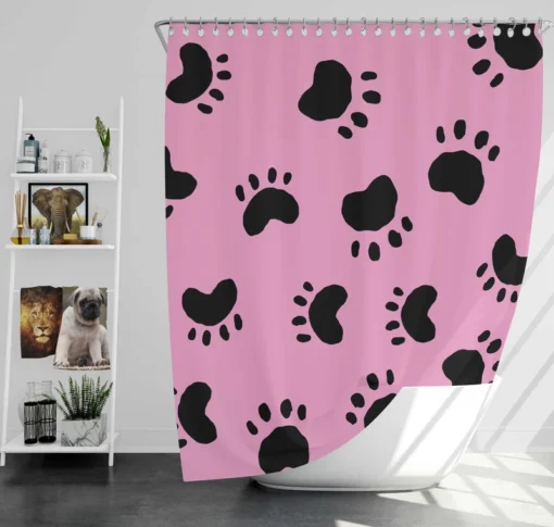 Dog Paw Print Cute Template Shower Curtain