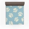 Dog Paw Prints Light Blue Fitted Sheet