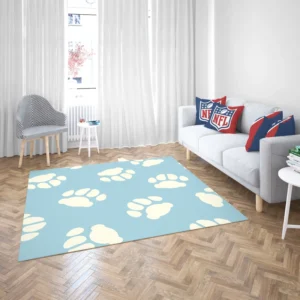 Dog Paw Prints Light Blue Rug 2