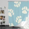 Dog Paw Prints Light Blue Shower Curtain