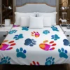 Dog Paw Sketch Colored Duvet Cover