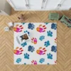 Dog Paw Sketch Colored Rug