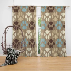 Dog Paw Trance Design Curtain