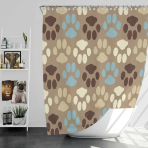 Dog Paw Trance Design Shower Curtain