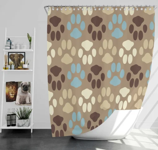 Dog Paw Trance Design Shower Curtain