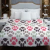 Dog Paws Footprint Design Duvet Cover