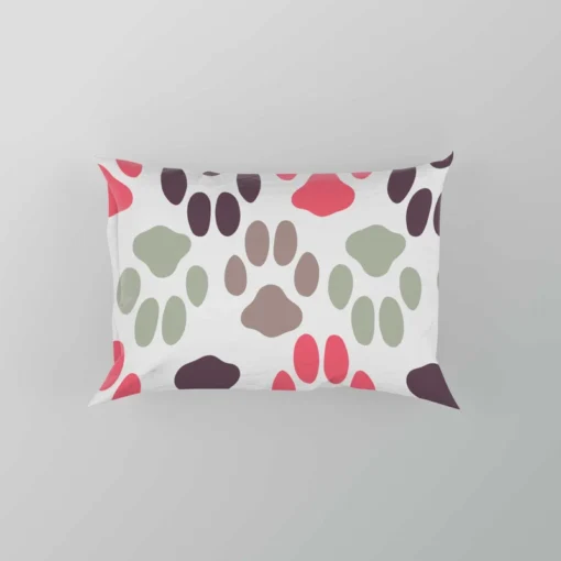 Dog Paws Footprint Design Pillow Case