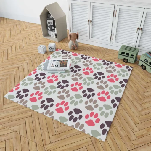 Dog Paws Footprint Design Rug 1