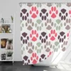 Dog Paws Footprint Design Shower Curtain