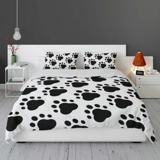 Dog Trace Black & White Bedding Set 1