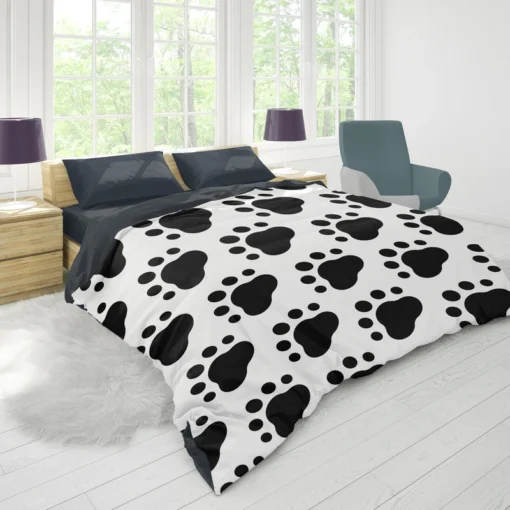 Dog Trace Black & White Duvet Cover 1