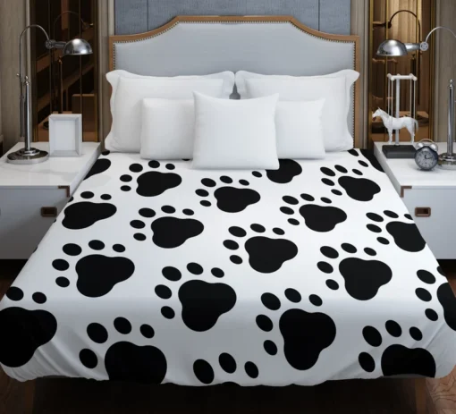 Dog Trace Black & White Duvet Cover