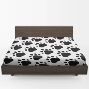 Dog Trace Black & White Fitted Sheet 1